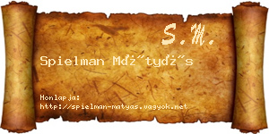 Spielman Mátyás névjegykártya